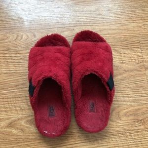Ugg fluff you red slides size womens 9 mens 7 in US sizing